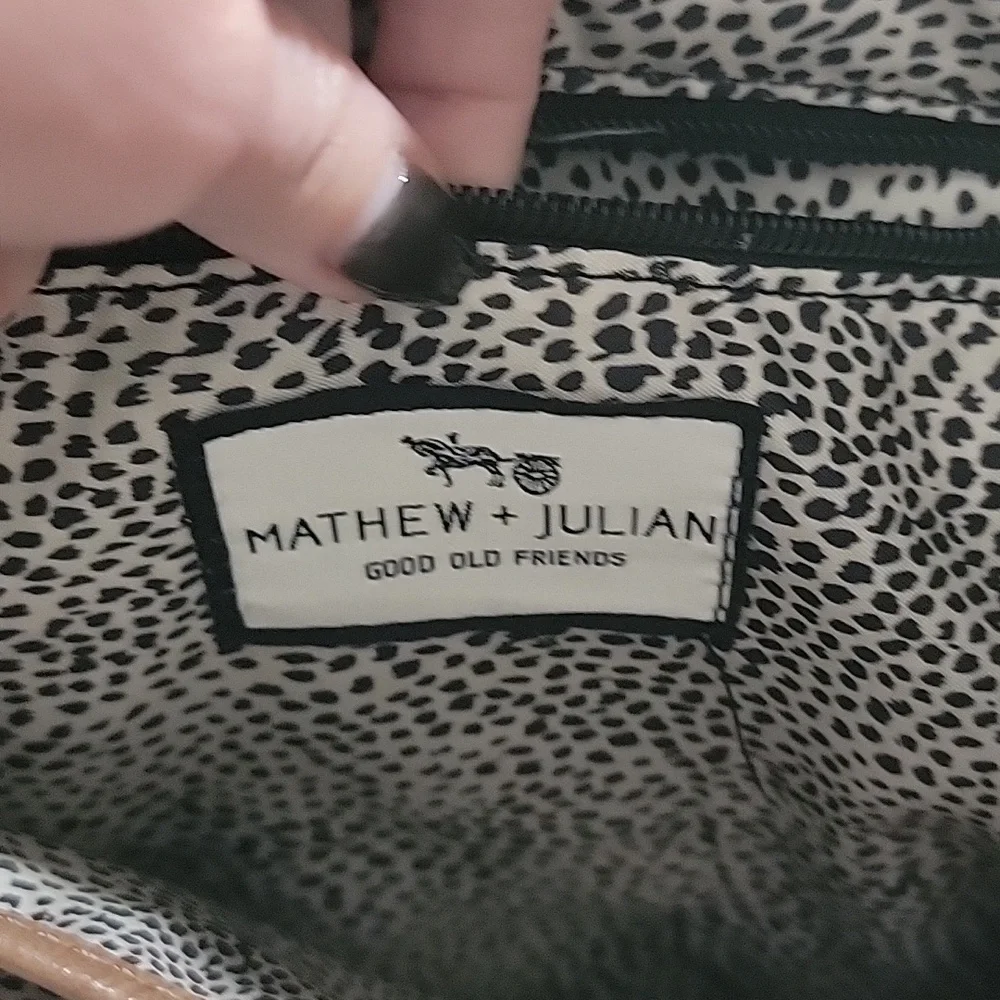 Matthew +Julian Good Old Friends Large Brown Faux Leather Versatile Tote Bag